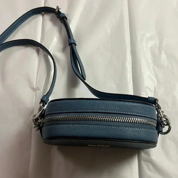 NWT Coach crossbody with blue leather and silver hardware - Picture 3 of 5